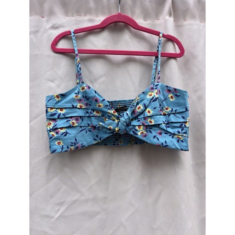 Zara Women's Blue Floral Top Size S Pre-owned Made In Turkey